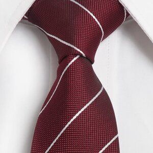 Burgundy Striped Necktie 2.5" x 58"